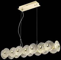 Люстра подвесная LED Pamela WE160.16.323 Wertmark прозрачная на 16 ламп, основание золотое в стиле современный Люстра подвесная LED Pamela WE160.16.323 Wertmark прозрачная на 16 ламп, основание золотое в стиле современный